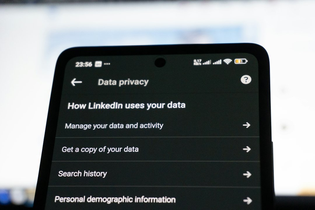pantalla de móvil con ajustes de privacidad